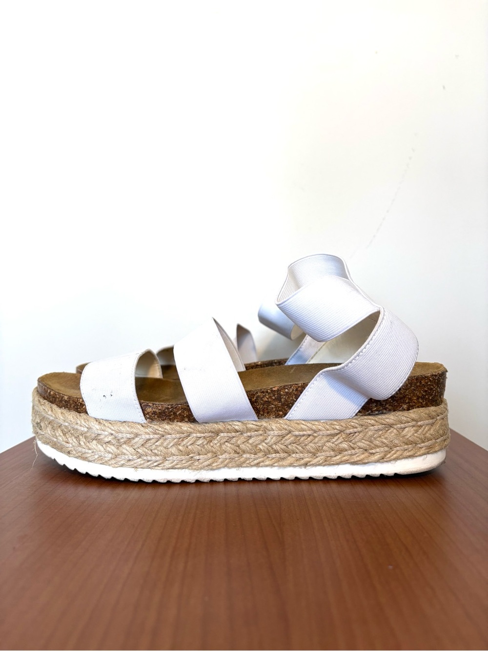 Steve Madden Kimmie White Platform Espadrille Sandals size 9 Everyday essential